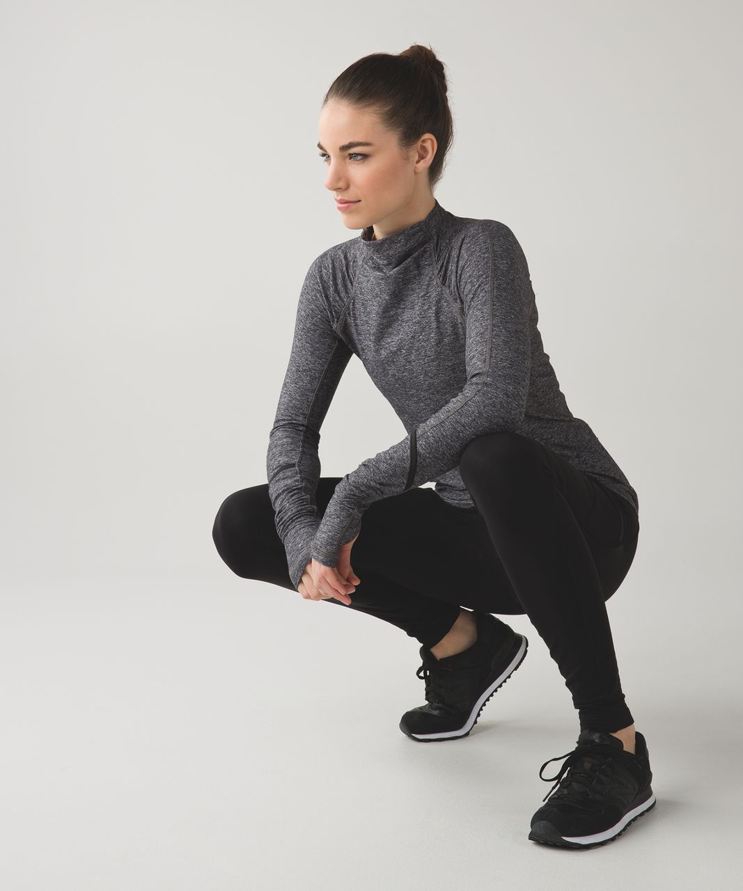 Lululemon Warm It Up Long Sleeve - Heathered Black