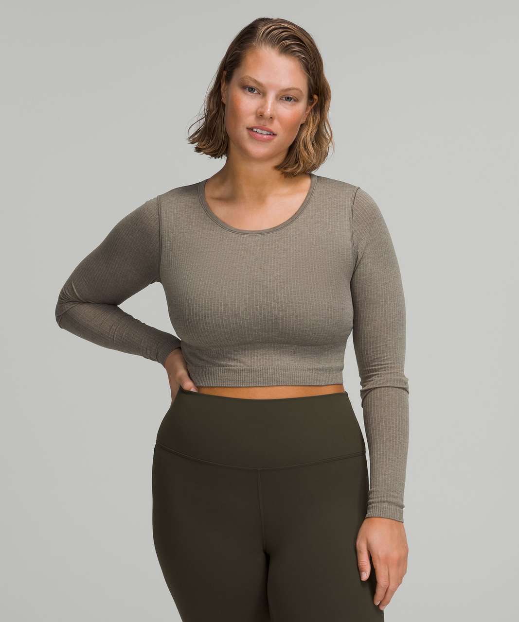 Lululemon Ebb to Street Long Sleeve Stretch Cropped Pullover Top Black Size  10