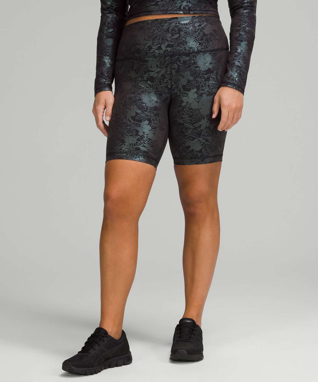 Lululemon Wunder Train High-Rise Short 8" *Foil - Logo Flourish Black Iridescent Foil