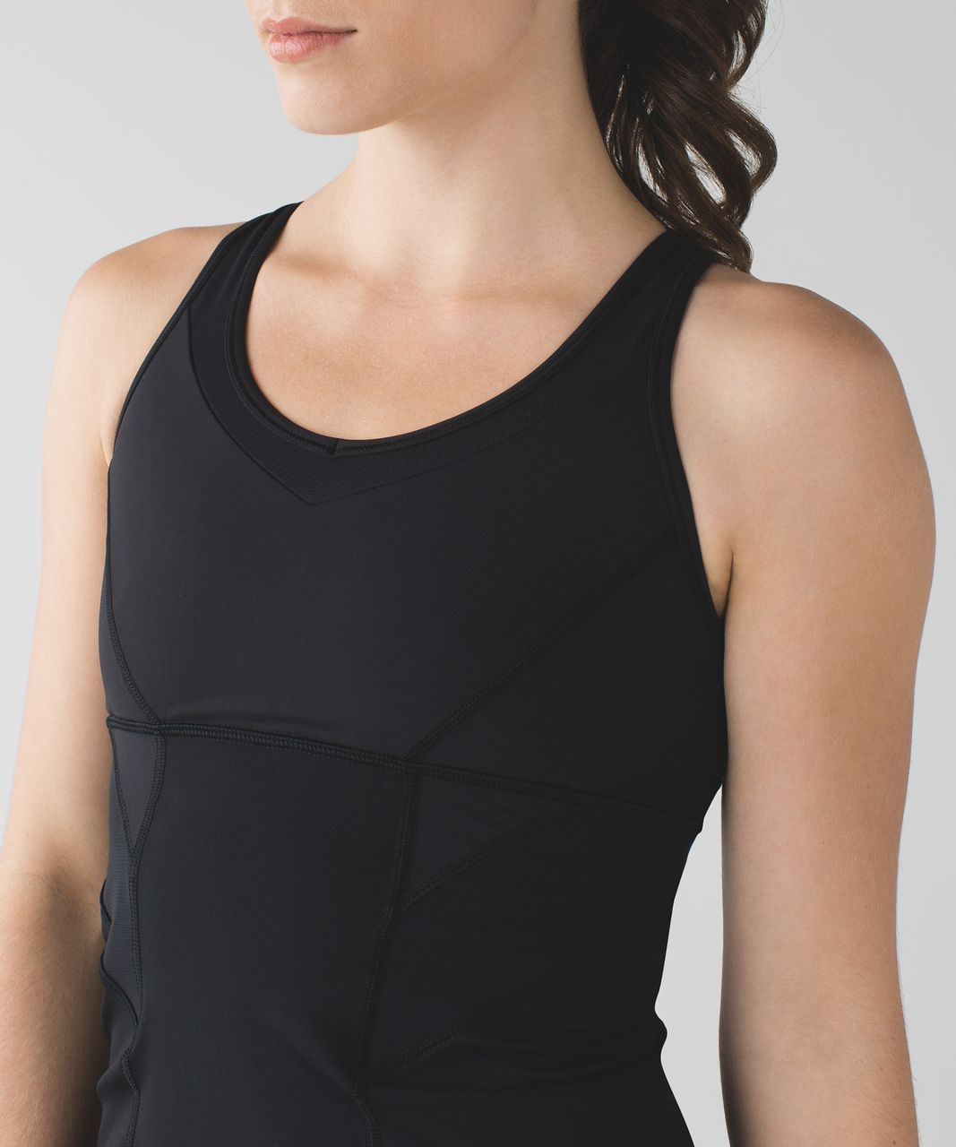 LULULEMON Black Sports Bra Tank Top Mesh Strap Accent Womens size 2 - 146