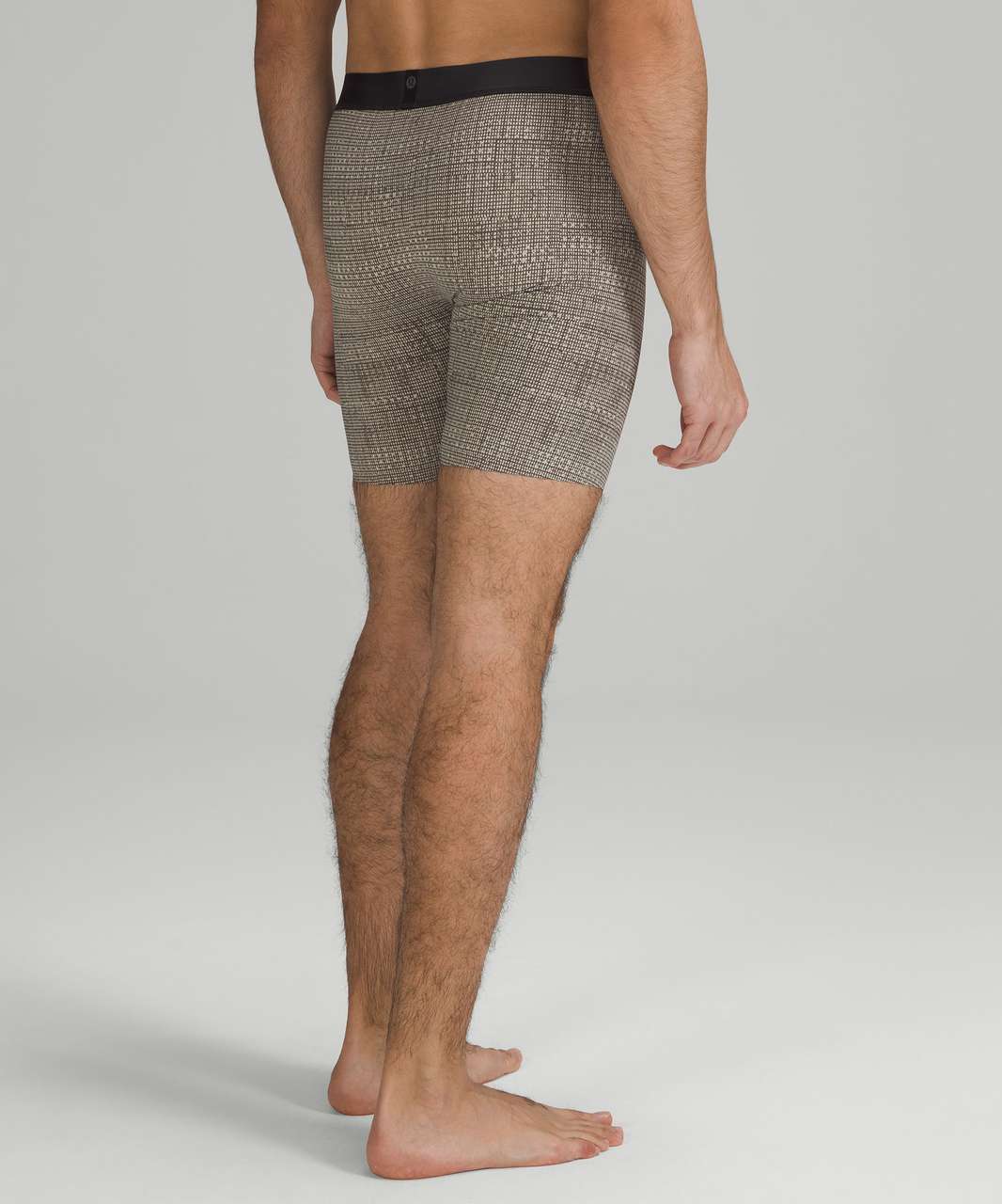 Lululemon Built to Move Long Boxer 7" - Staggered Grid Raw Linen Rover