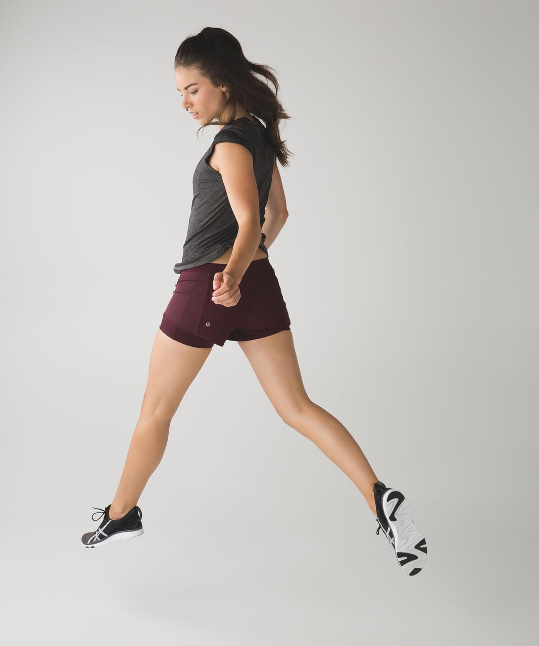 Lululemon Meshed up Short - Bordeaux Drama / Flash Light