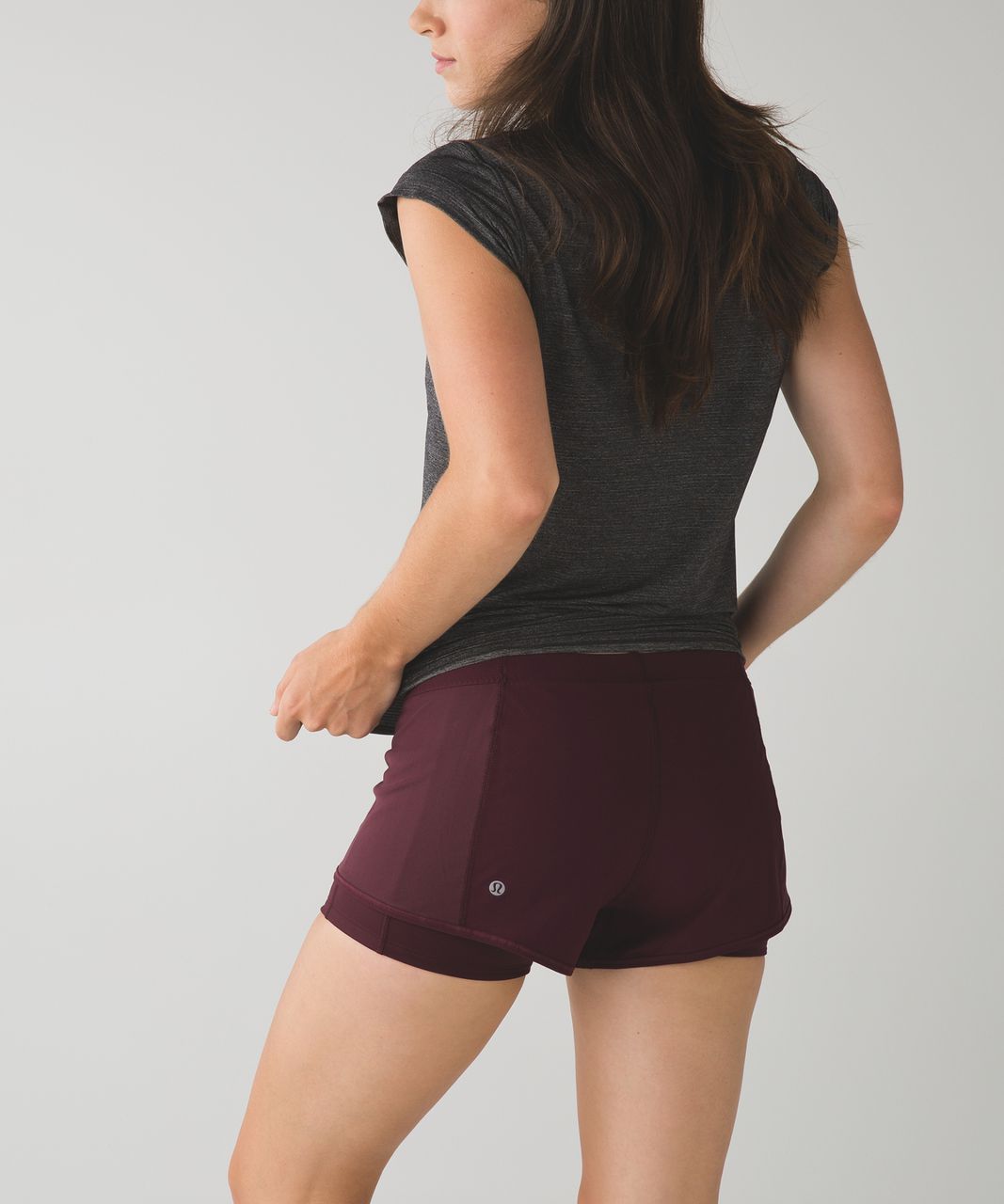 Lululemon Meshed up Short - Bordeaux Drama / Flash Light