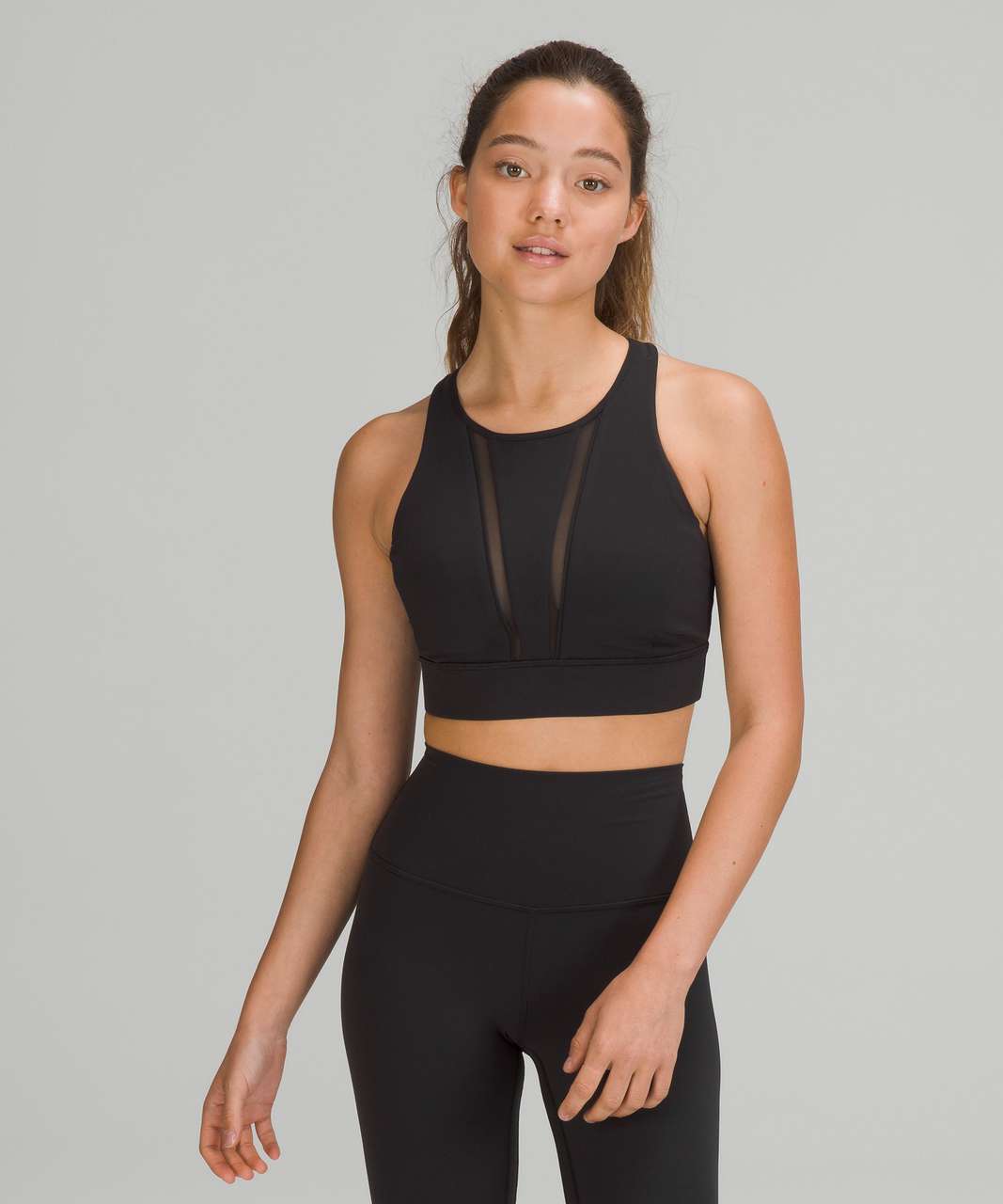 Mesh Racerback Sports Bra - Black — Little Details