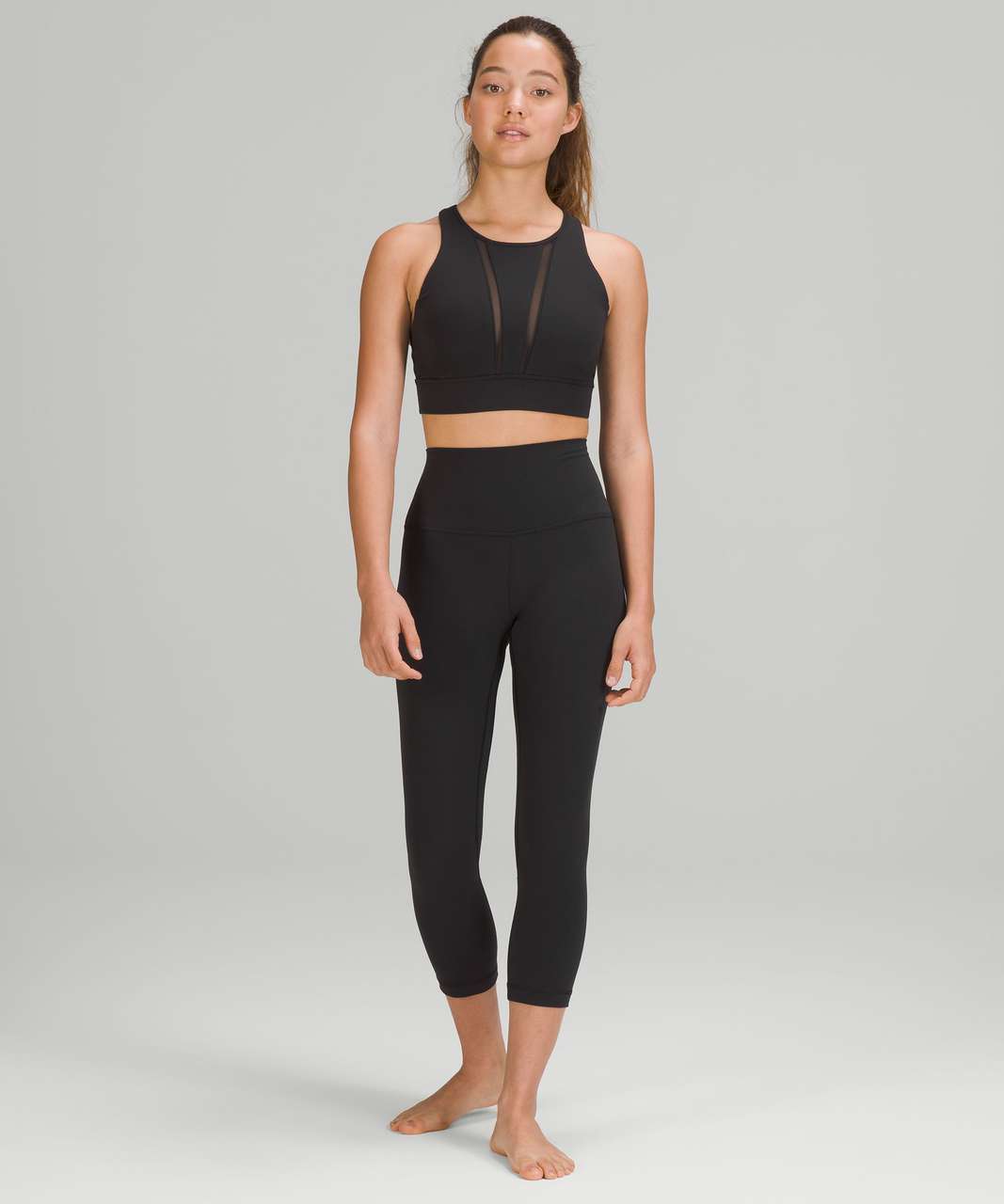 Lululemon Nulu Mesh High-Neck Racerback Bra *Light Support, C/D Cup - Black  - lulu fanatics