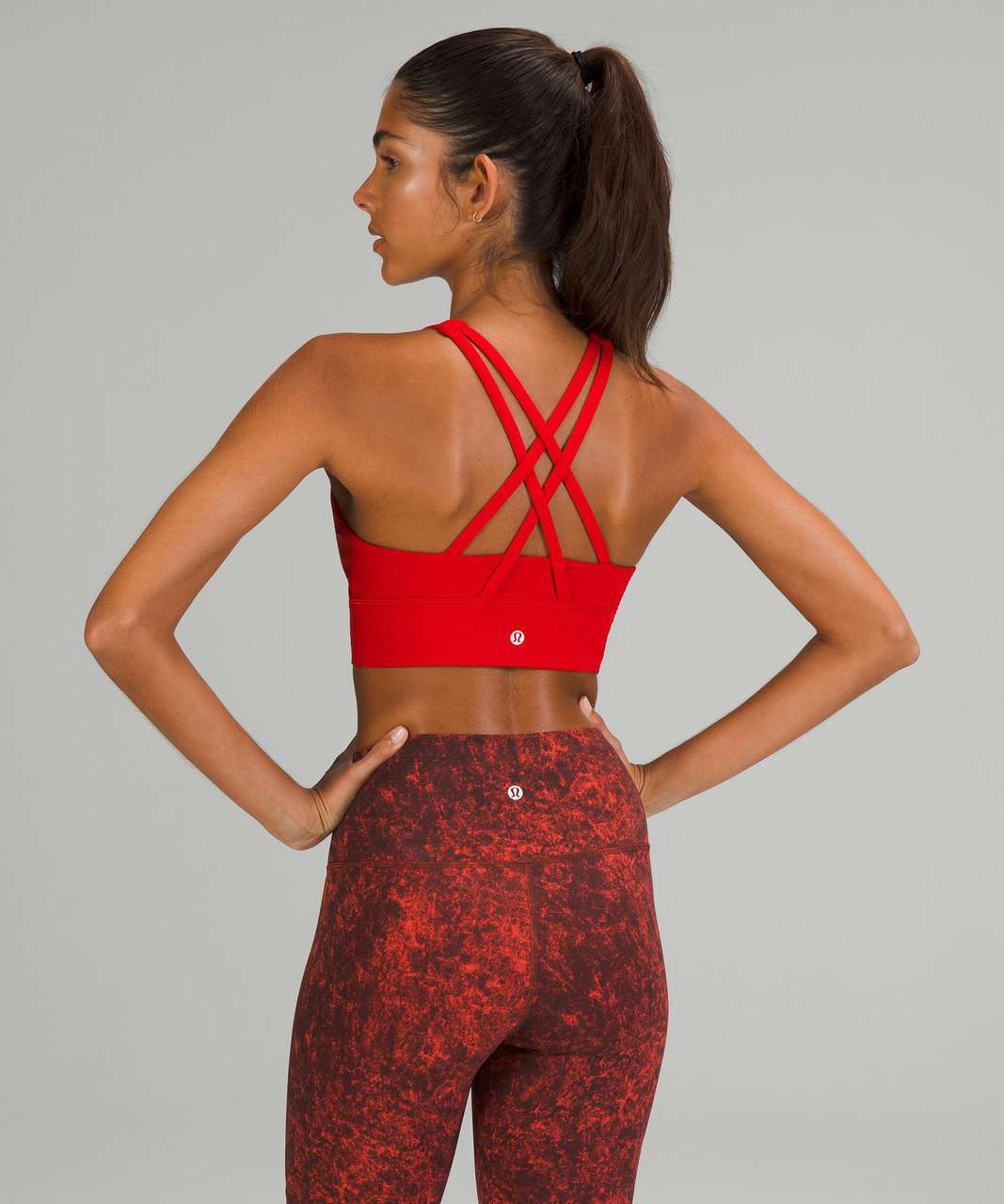 Lululemon Energy High-Neck Longline Ribbed Luxtreme Bra *Medium Support,  B–D Cups - Brier Rose - lulu fanatics