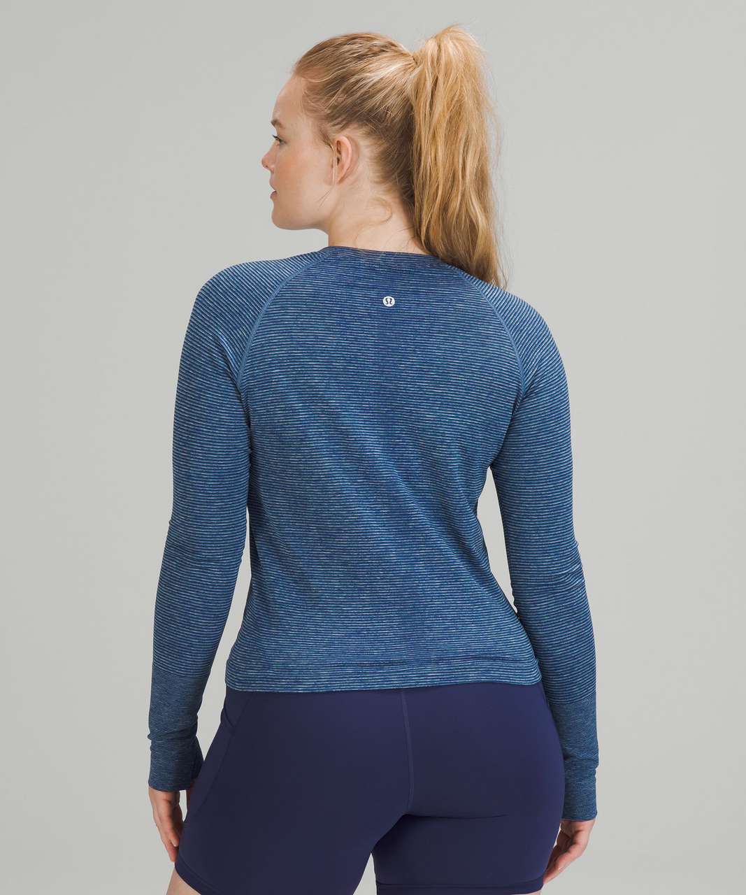 Lululemon Swiftly Tech Long Sleeve Shirt 2.0 *Race Length - Tetra Stripe Larkspur / Cyan Blue / Emerald Green / Black