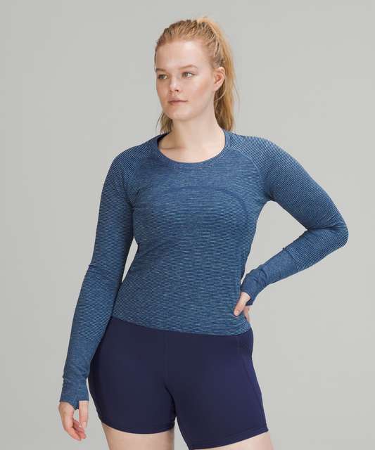 Lululemon Swiftly Tech Long Sleeve Race Length Capri Blue Size 4 - $73 -  From Eden