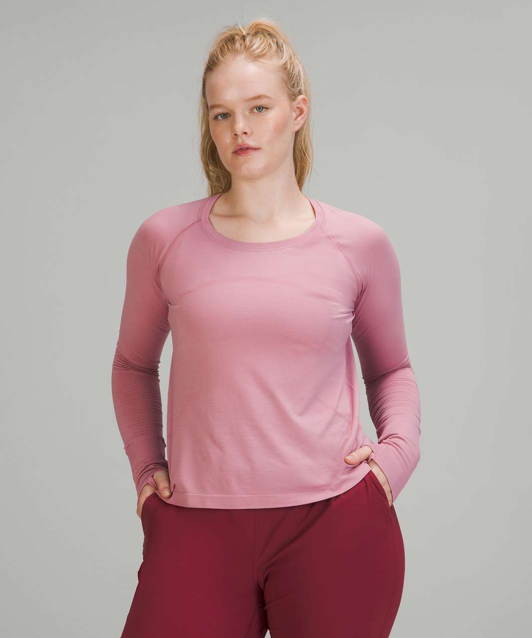 Lululemon Swiftly Tech Long Sleeve Crew - Pink Taupe / Pink Taupe - lulu  fanatics