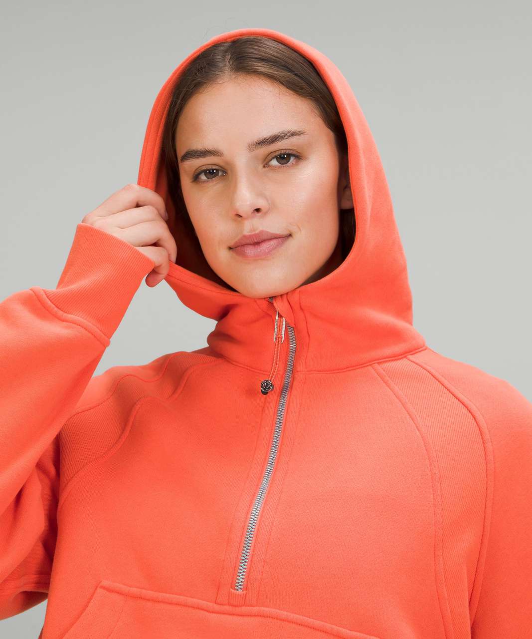 Lululemon Scuba Oversized Half-zip Hoodie In Warm Coral