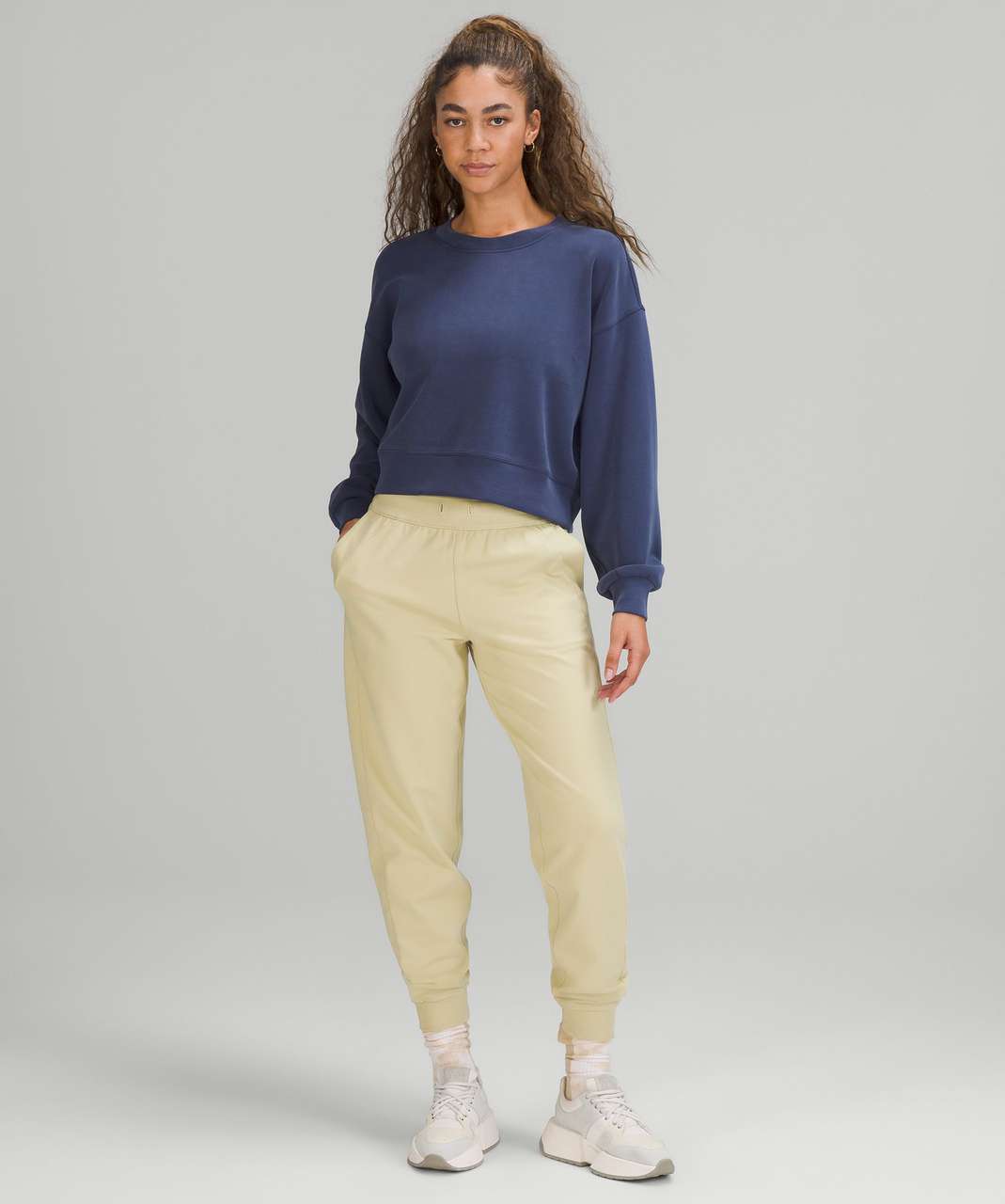 lululemon Australia and New Zealand - Your favourite layer, now cropped.  Post-practice comfort perfected with the Perfectly Oversized Cropped Crew,  in soft, textured cotton-blend fabric and a relaxed fit. ⁠Also available in