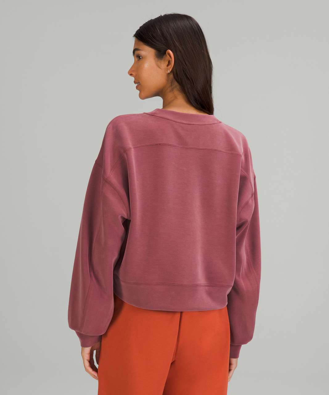 Lululemon Perfectly Oversized Cropped Crew *Softstreme - Mulled Wine