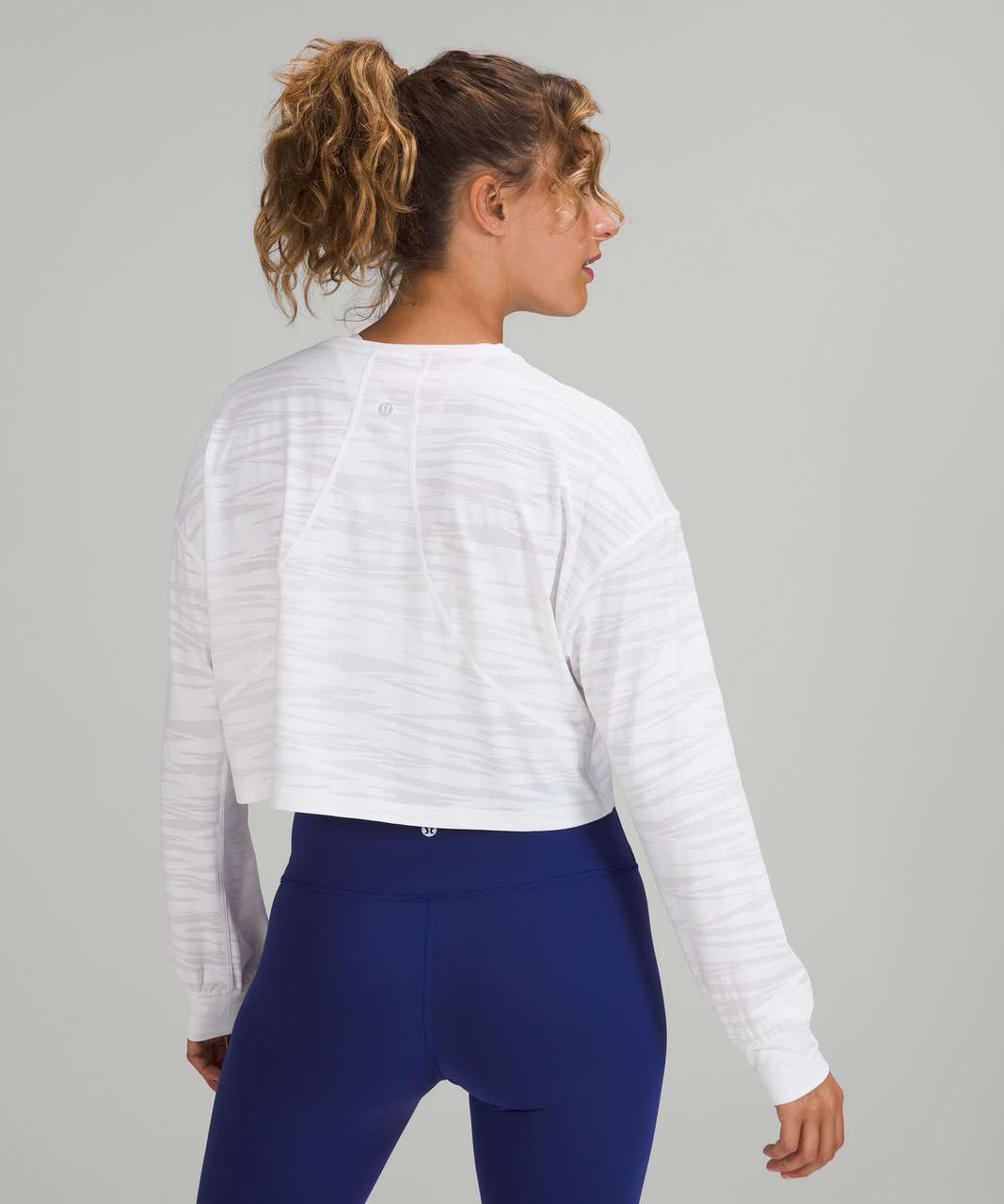 Lululemon Muscle Love Long Sleeve Shirt *Motif - White - lulu fanatics