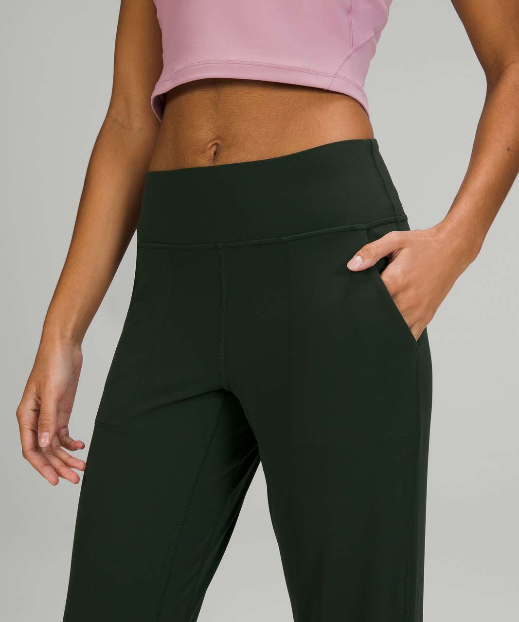 Lululemon Align Scalloped Hem High-Rise Crop 23 - Rainforest Green - lulu  fanatics