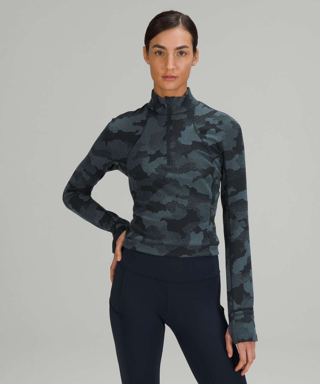 It's Rulu Run Ribbed Cropped Half Zip