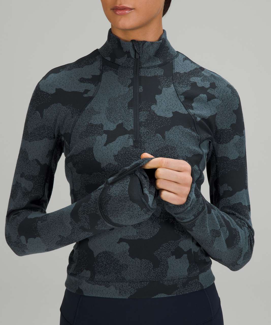 Lululemon Its Rulu Run Cropped Half-Zip - Heritage Speckle Camo