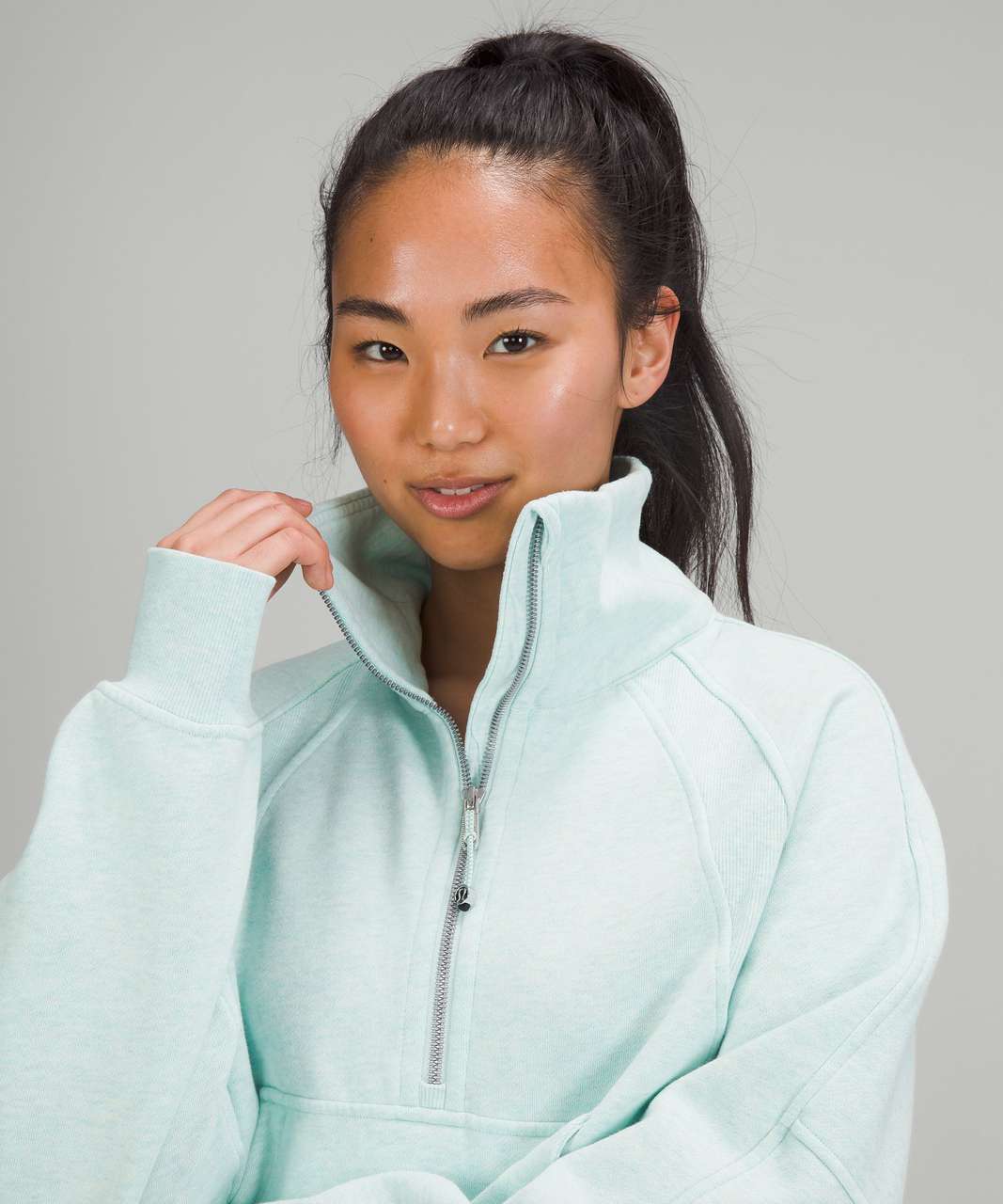 NWT Lululemon Scuba Oversized 1/2 Zip Hoodie Delicate Mint M/L