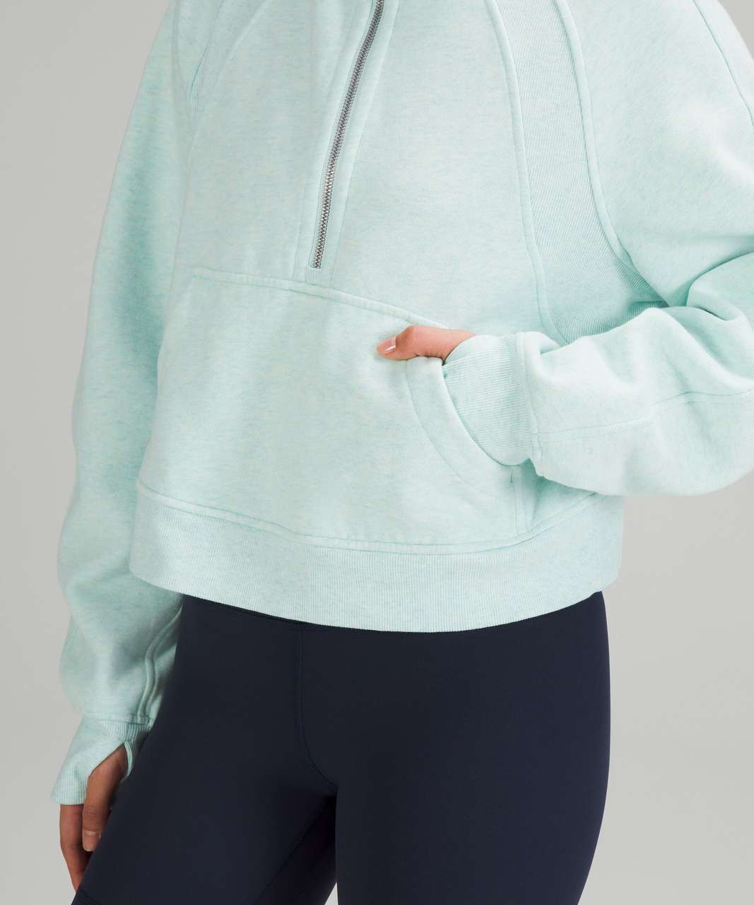 Lululemon Scuba Oversized Funnel Neck Shirt - Heathered Delicate Mint -  lulu fanatics