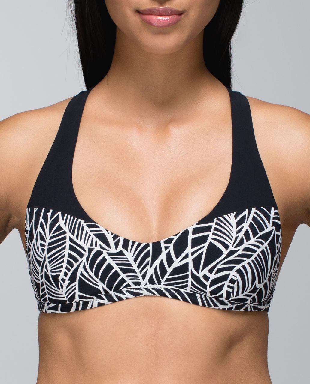 Lululemon Shanti Surf Sport Top - Pretty Palm Black Angel Wing / Black