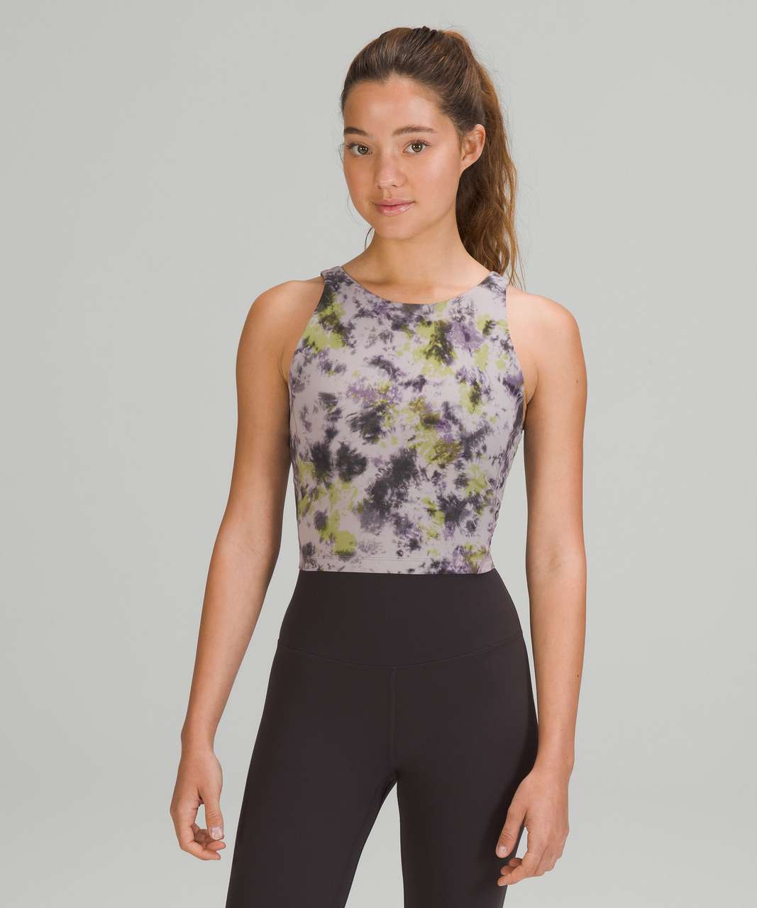 Lululemon Align Tank Crop Bra Top Diamond Dye Cassis Black Tie Dye