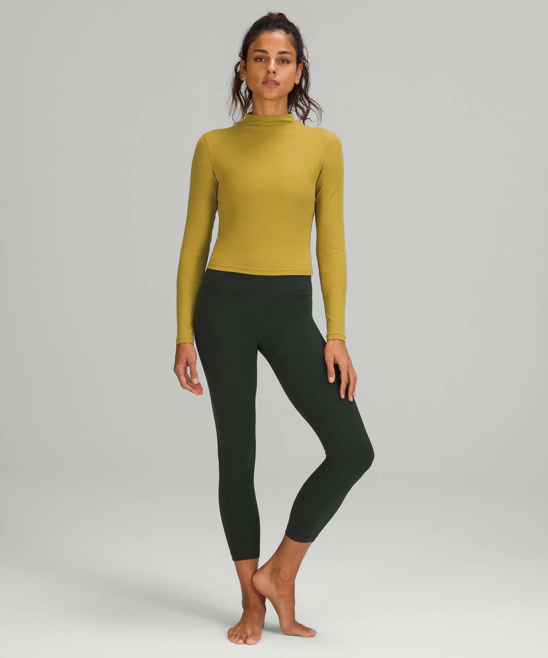 Lululemon All Aligned Mock Neck Long Sleeve Shirt - Auric Gold