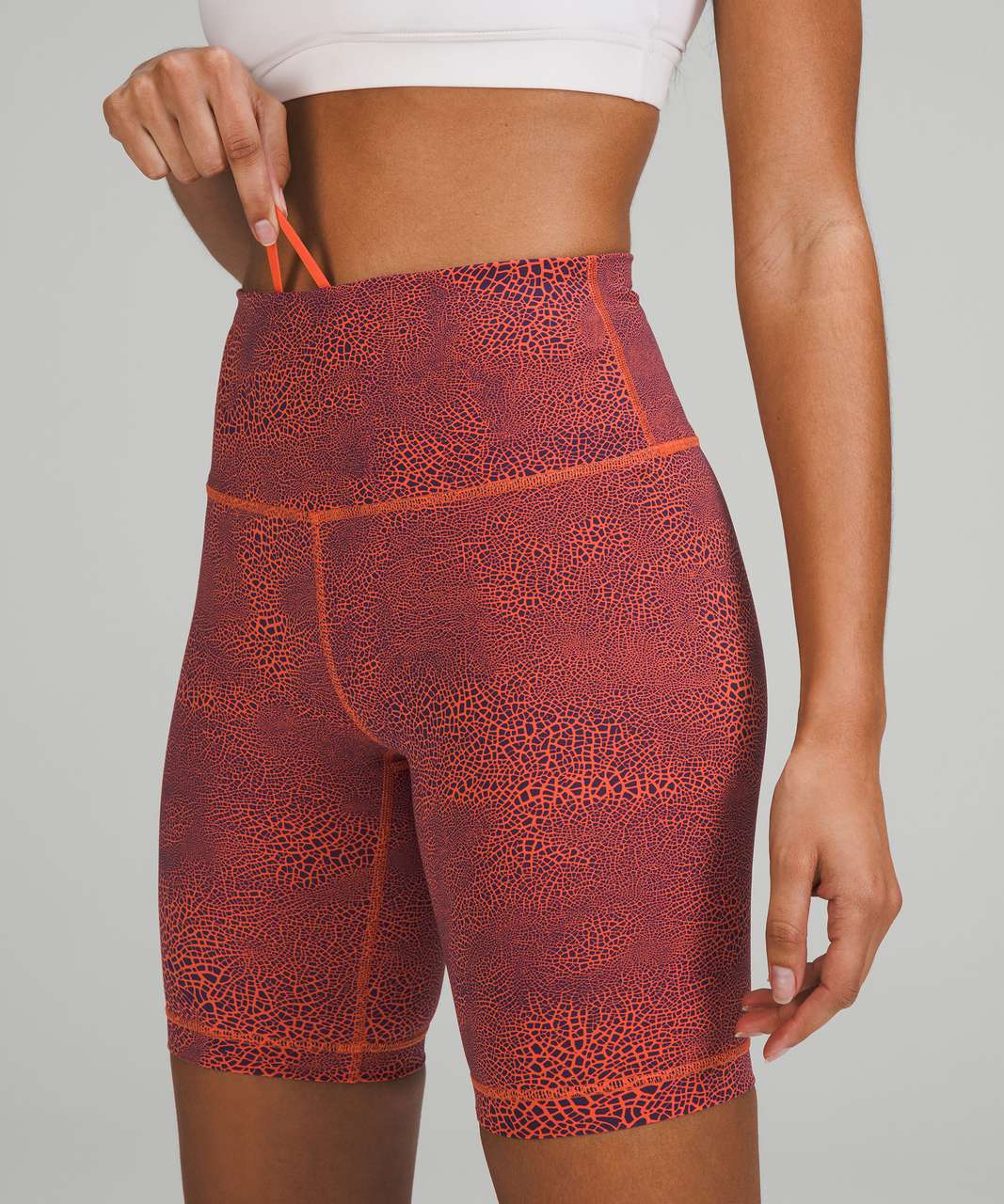 Lululemon Wunder Train High-Rise Short 8" - Crackle Glaze Vintage Orange Larkspur