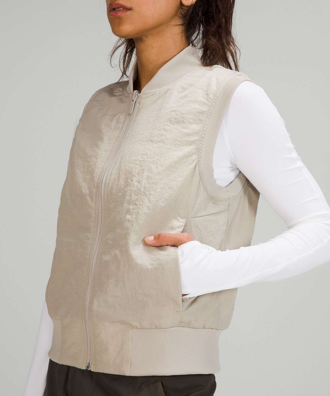 Lululemon Non-Stop Bomber Vest - Raw Linen