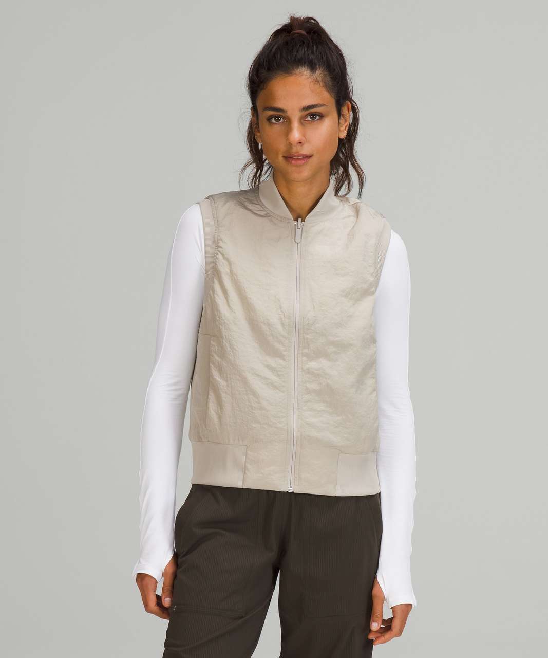 Lululemon Non-Stop Bomber Vest - Raw Linen