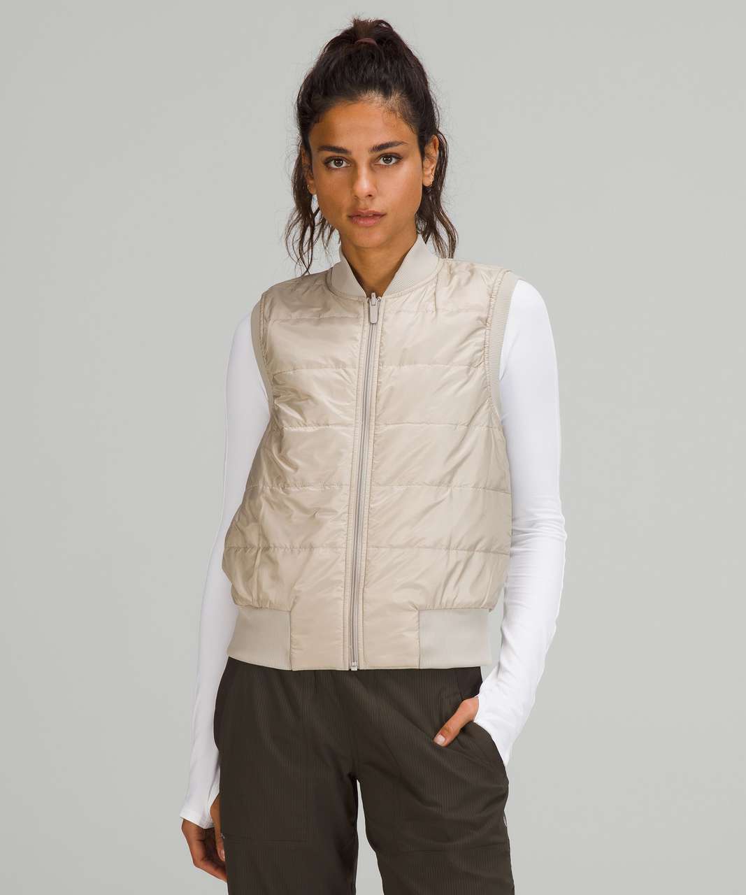 Lululemon Non-Stop Bomber Vest - Raw Linen - lulu fanatics