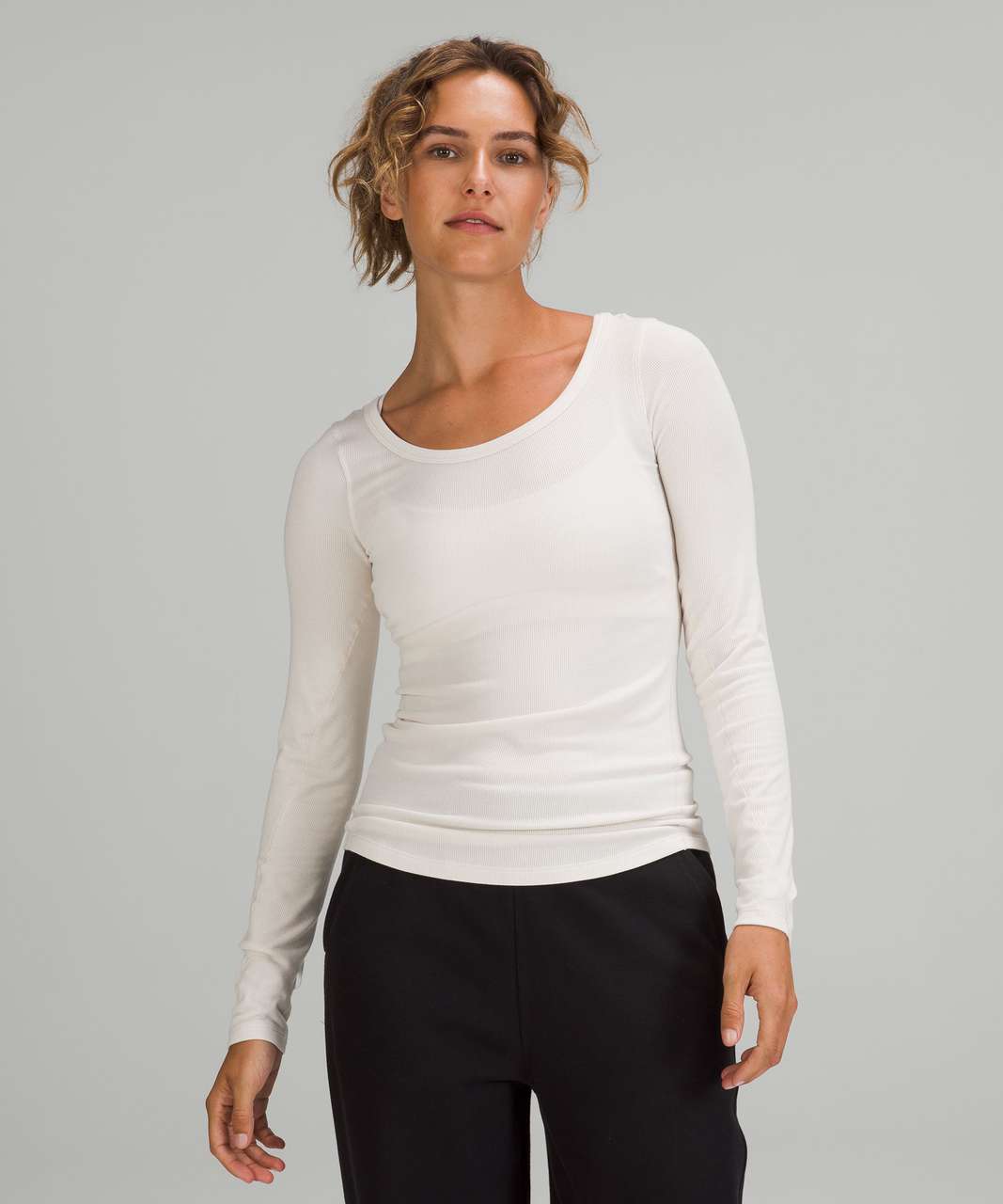 Lululemon Hold Tight Ribbed Long Sleeve Shirt - Heathered Core Light Grey -  lulu fanatics