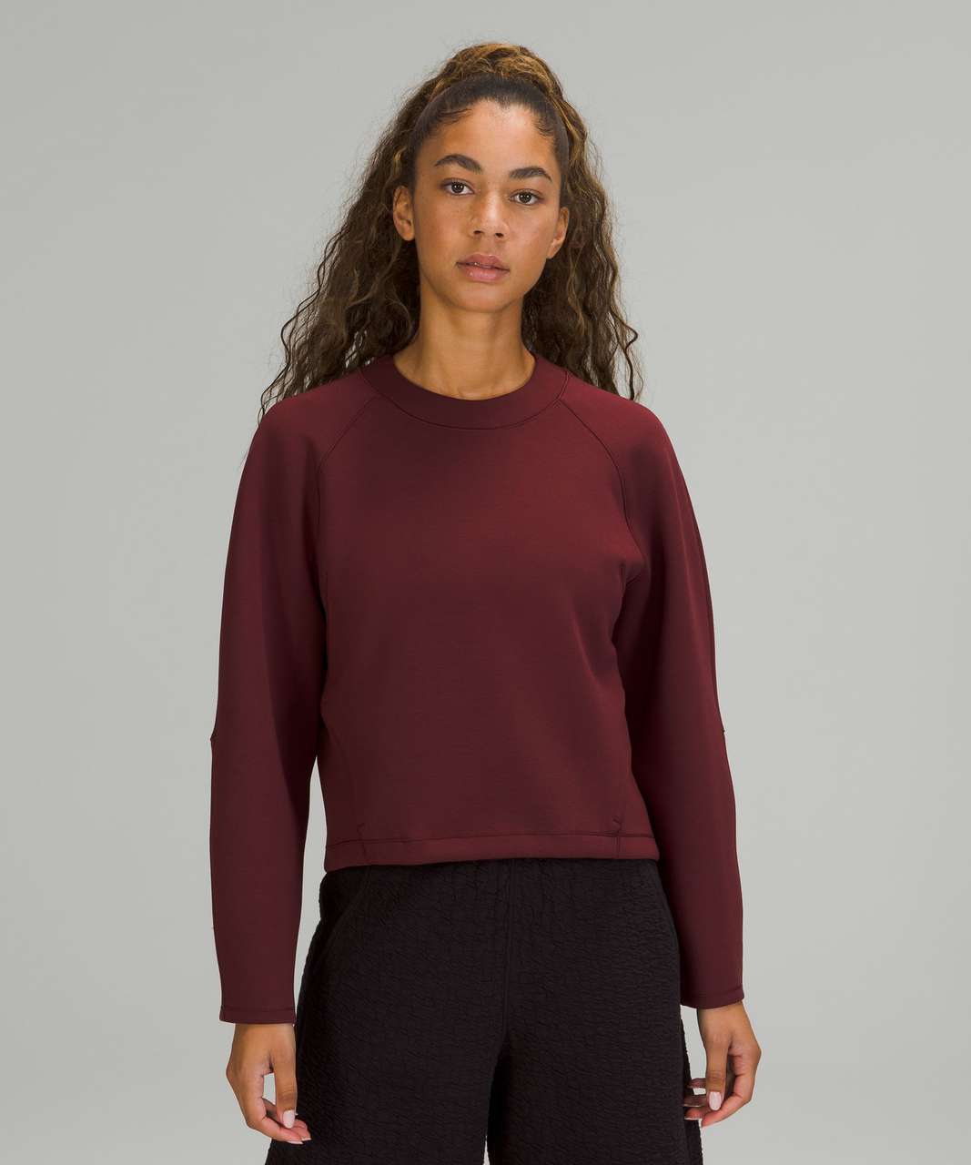 Lululemon Perfectly Oversized Crew - Dark Red - lulu fanatics