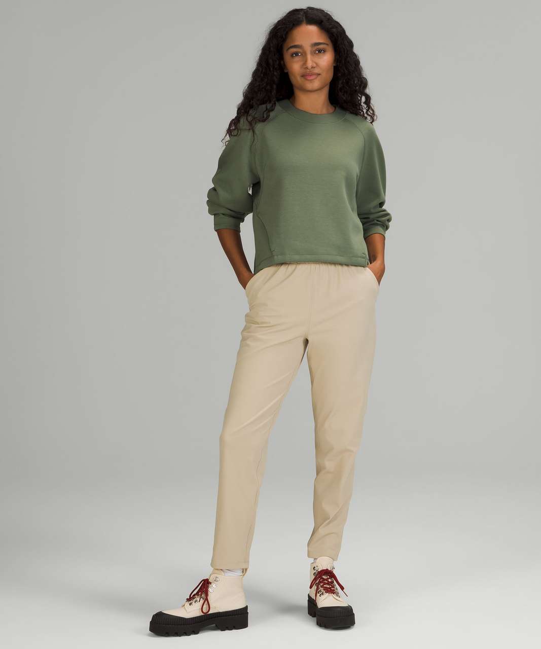 Lululemon AirWrap Modal Crew - Green Twill