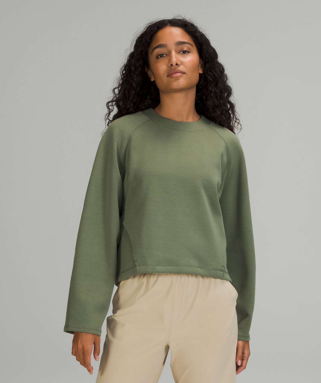 Lululemon AirWrap Modal Crew Sweatshirt- Size 10, Green Twill