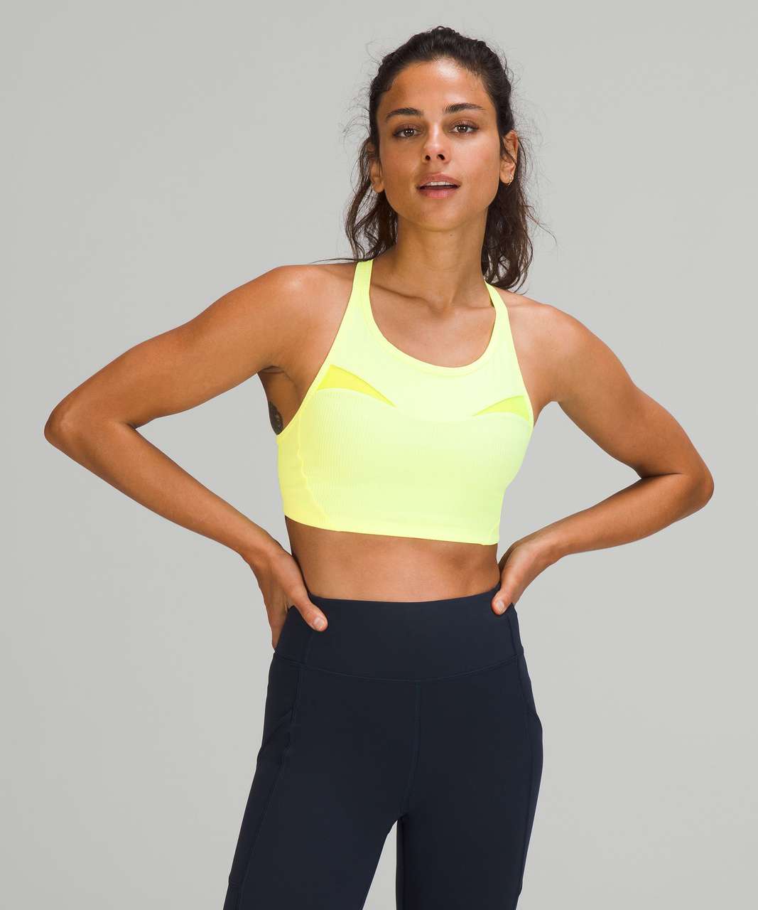 High Neck Sports Bra - Yellow