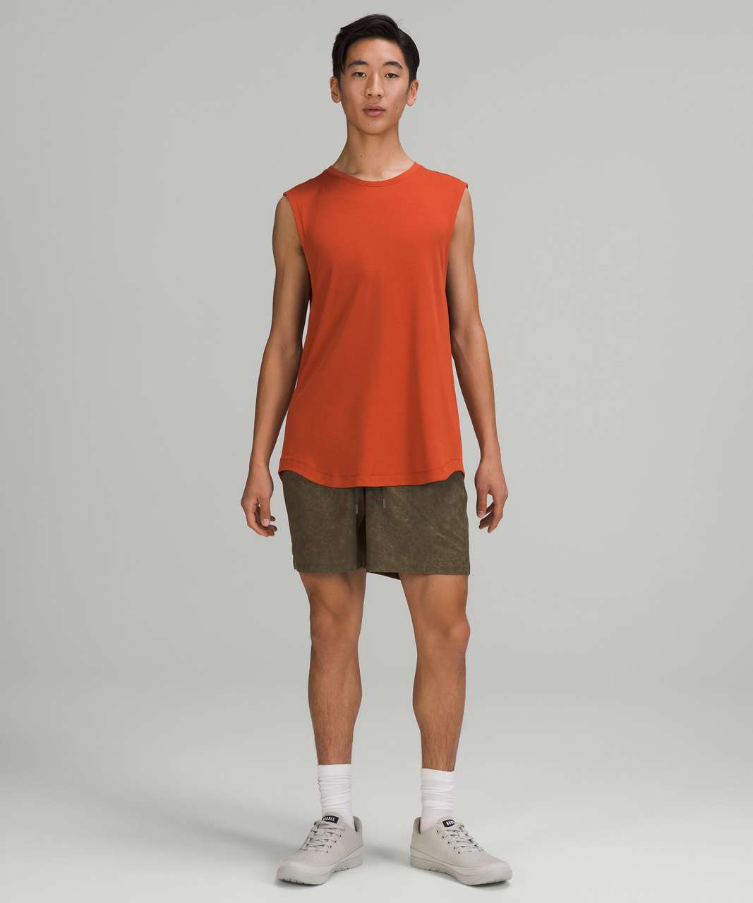 Lululemon T.H.E. Linerless Short 7" - Gravel Dust Dark Olive Multi