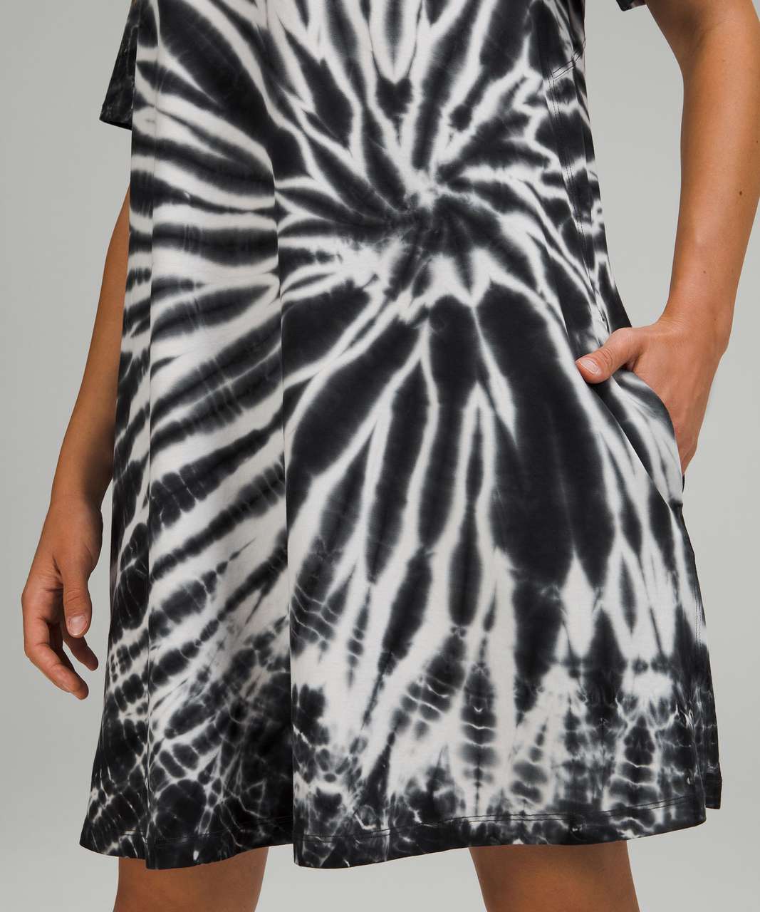 Lululemon LA All Yours Pocket T-Shirt Dress - Black White Tie Dye