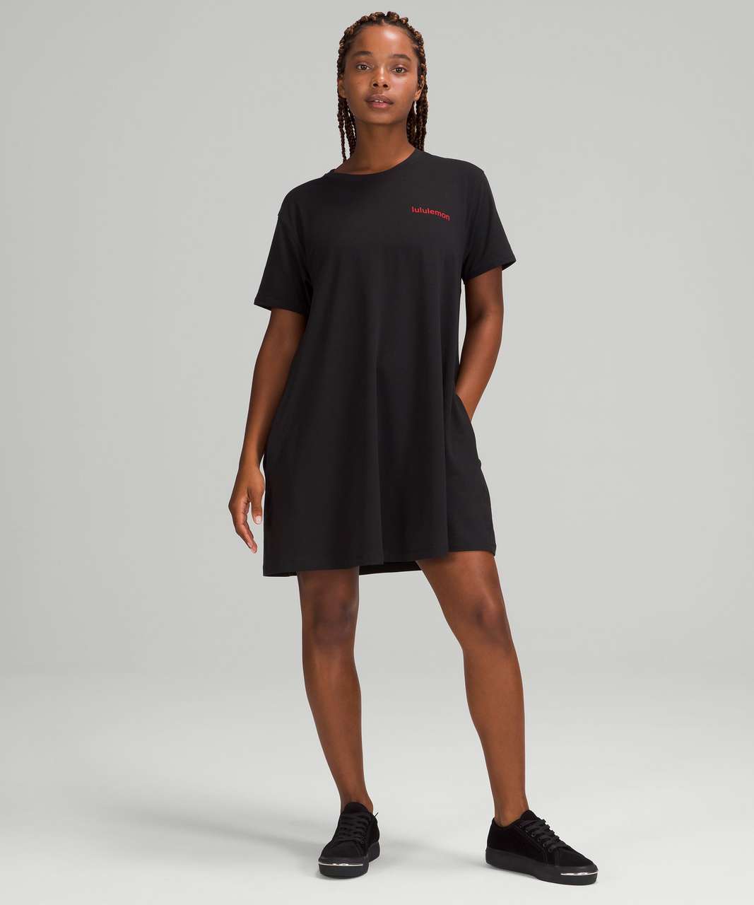 Lululemon LA All Yours Pocket T-Shirt Dress - Black - lulu fanatics