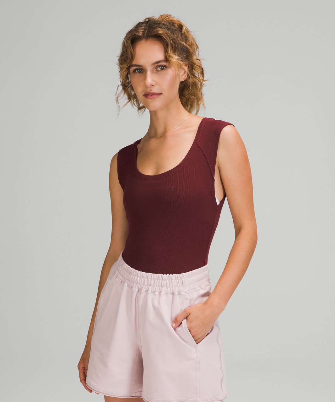 Lululemon LA Scoop Neck Bodysuit - Red Merlot