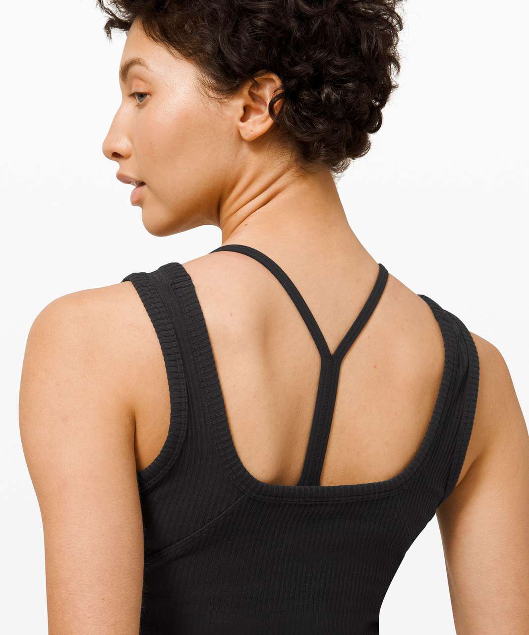 Lululemon Square Neck Mesh and Nulu Yoga T-Shirt - Black - lulu fanatics