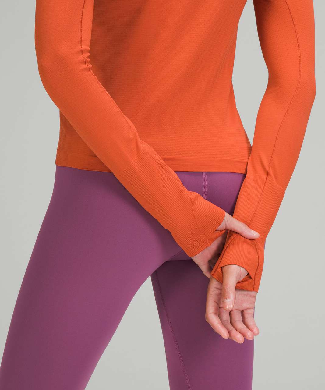 Lululemon Drysense Long Sleeve - Black / Canyon Orange - lulu fanatics