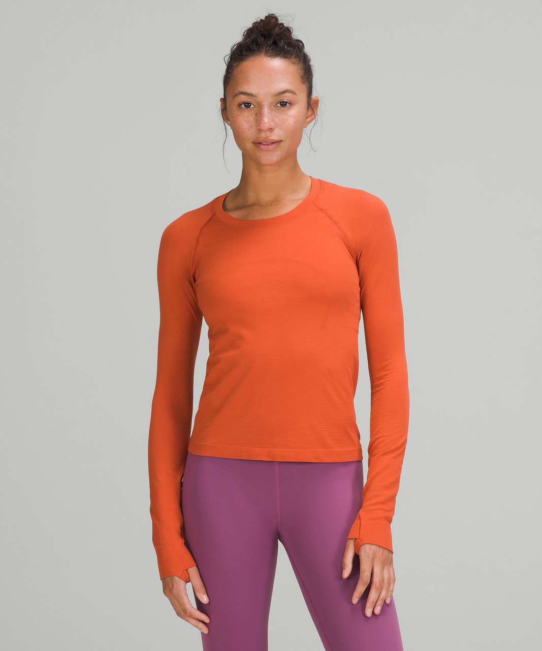 Lululemon Swiftly Tech Long Sleeve Shirt 2.0 *Race Length - Canyon Orange /  Canyon Orange - lulu fanatics