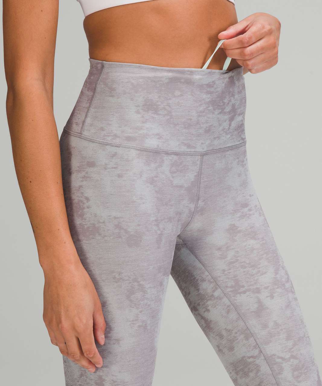 Lululemon Wunder Train High-Rise Tight 25" - Tactile Jacquard Lunar Rock Delicate Mint