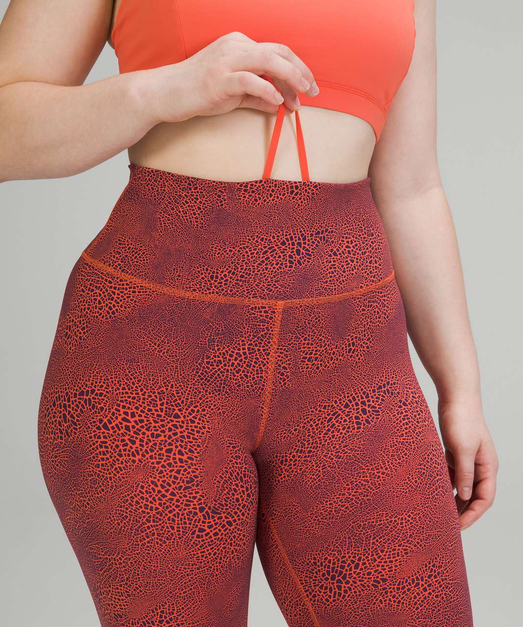 Lululemon Wunder Train High-Rise Tight 25" - Crackle Glaze Vintage Orange Larkspur