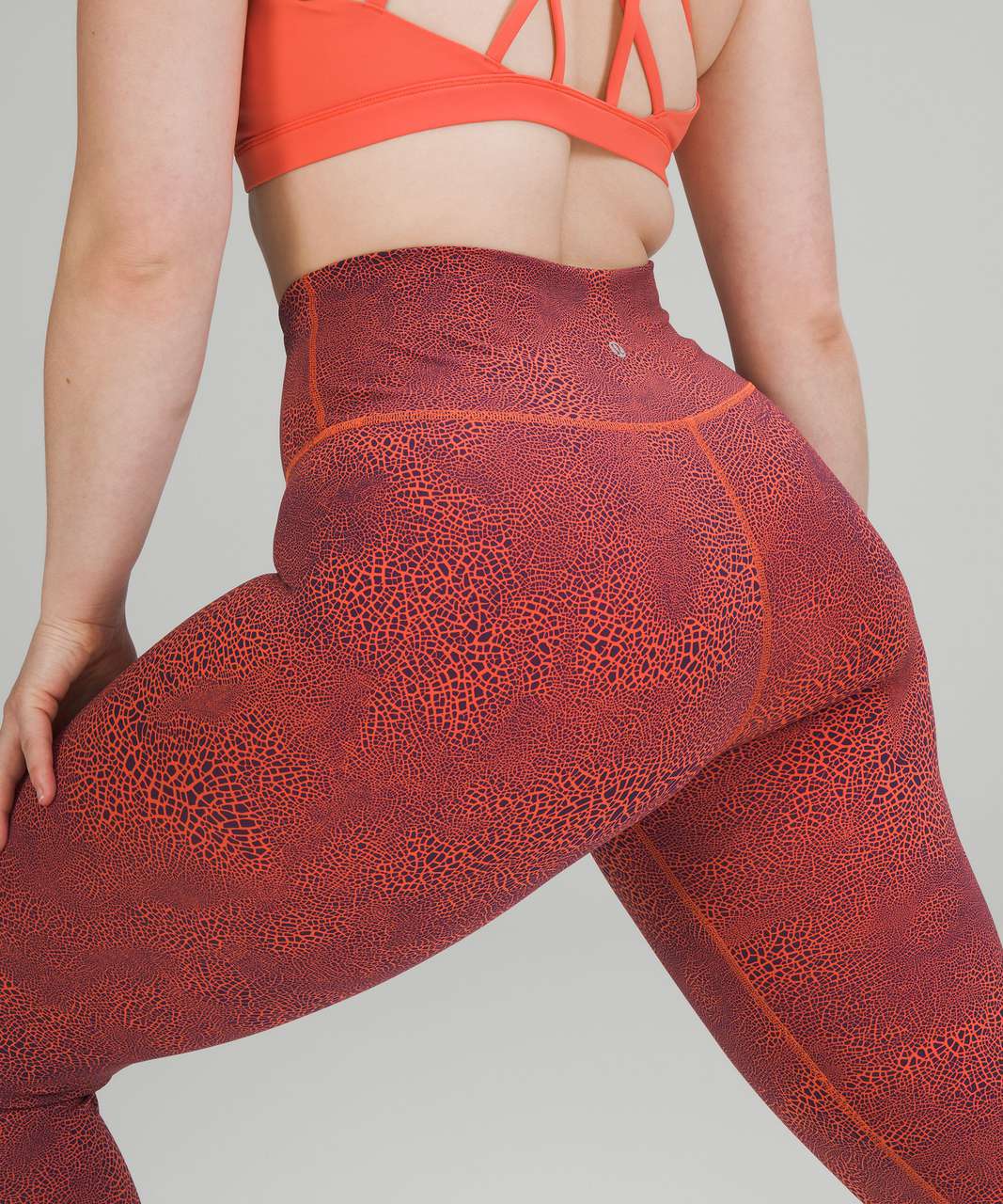 Buy Lululemon Leggings Online In South Africa - Crackle Glaze Vintage Orange  Larkspur Womens Invigorate HR Tight 25