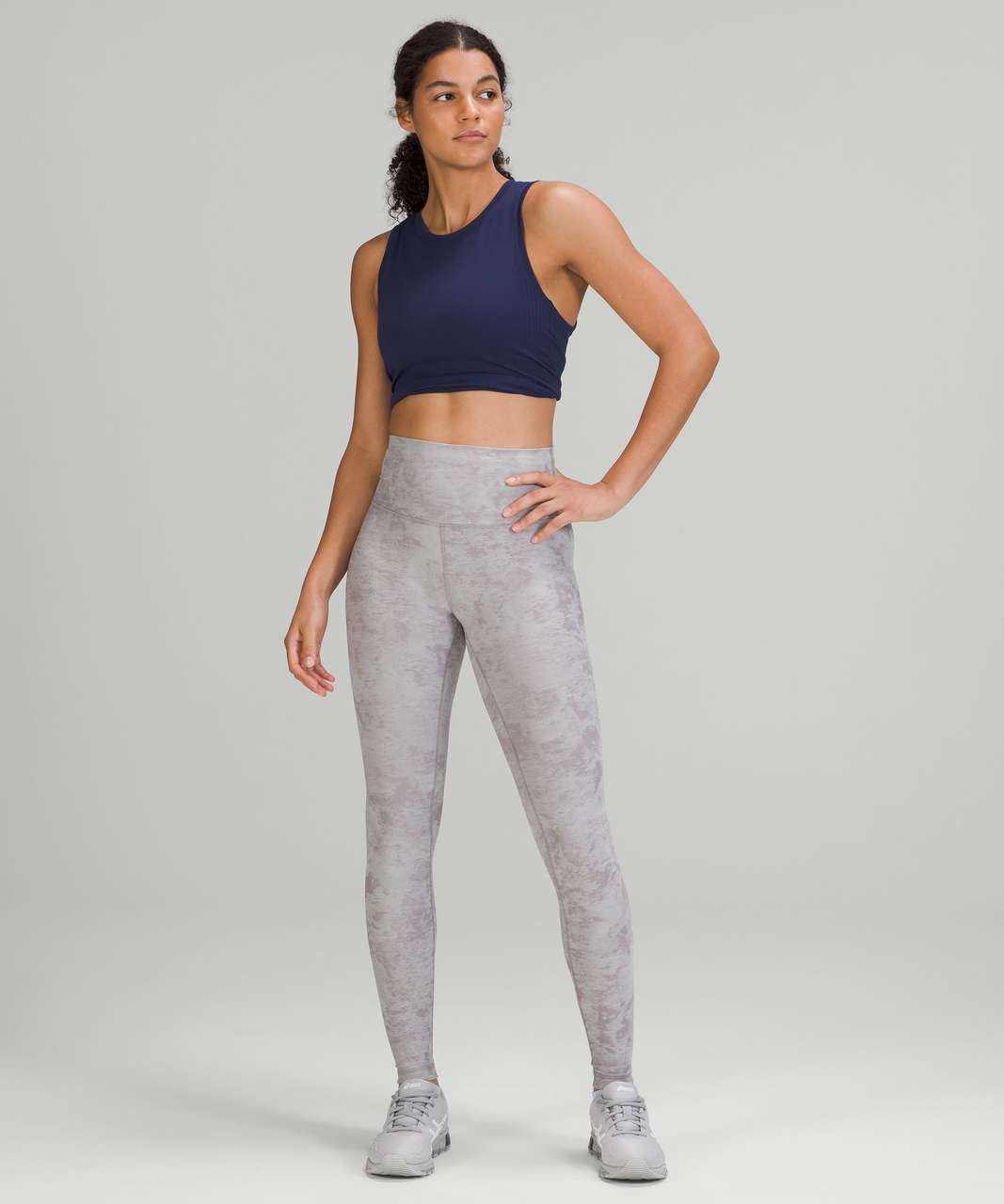 Lululemon Wunder Train High-Rise Tight 28" - Tactile Jacquard Lunar Rock Delicate Mint