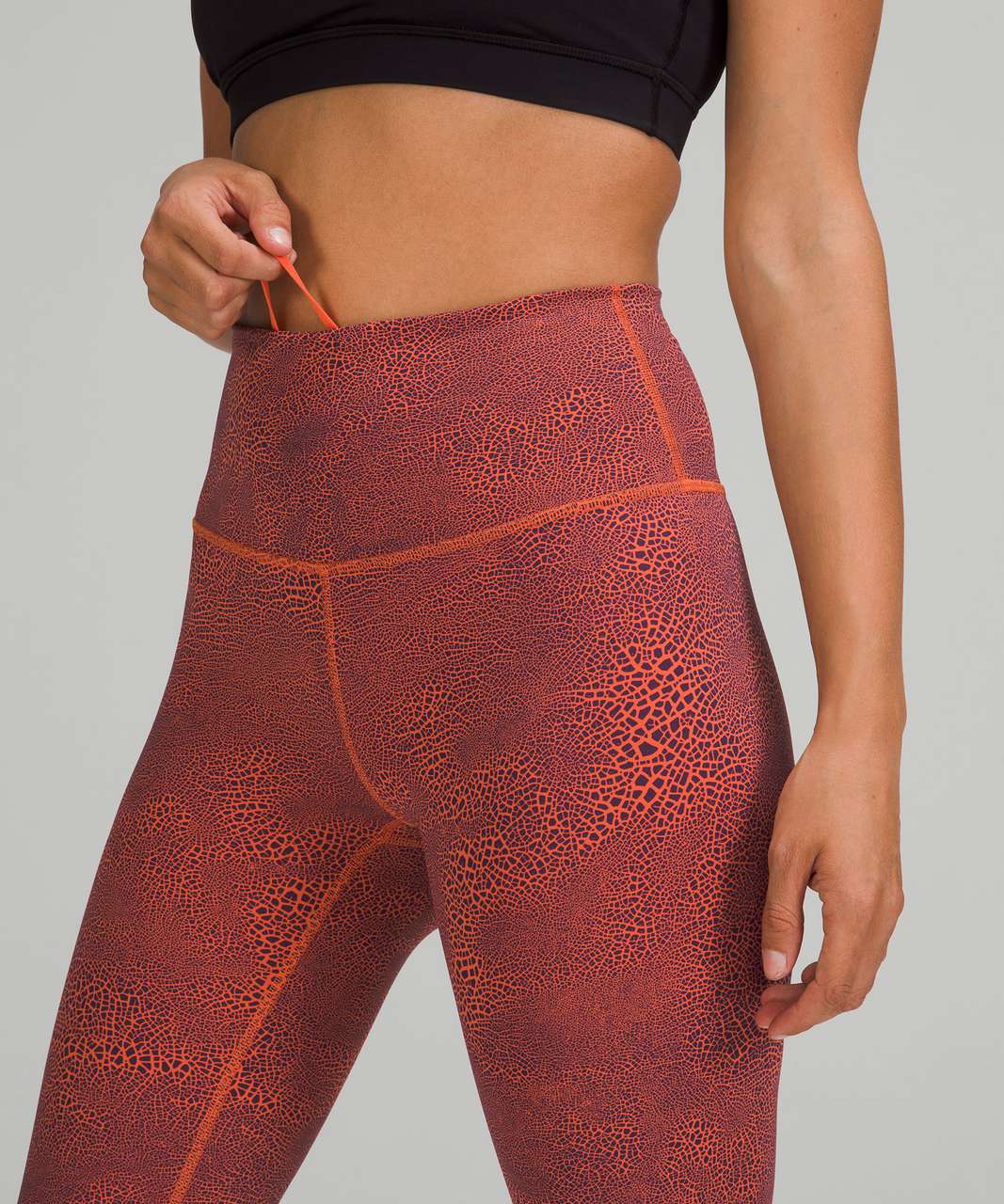 Lululemon Wunder Train High-Rise Crop 23" - Crackle Glaze Vintage Orange Larkspur