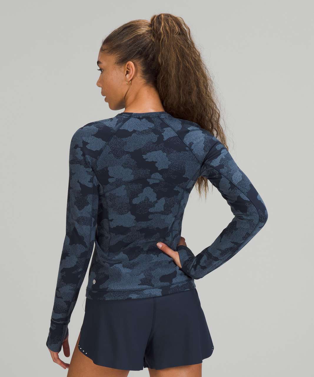 Lululemon Its Rulu Run Long Sleeve Shirt - Heritage Speckle Camo Jacquard  True Navy Iron Blue - lulu fanatics