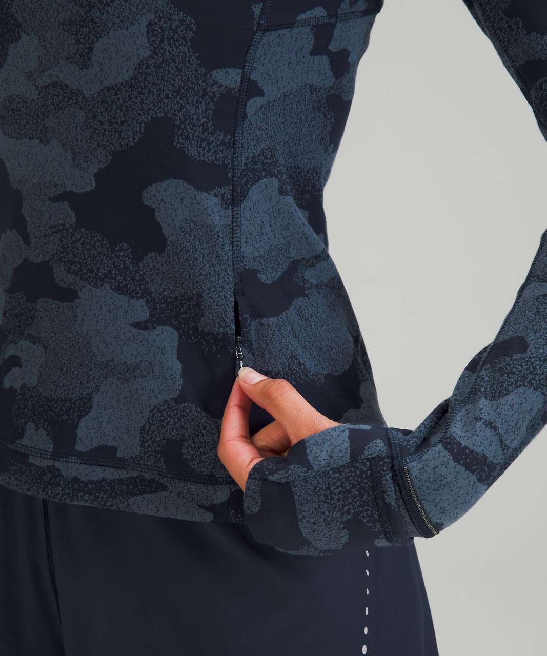 Lululemon Its Rulu Run Long Sleeve Shirt - Heritage Speckle Camo Jacquard True Navy Iron Blue