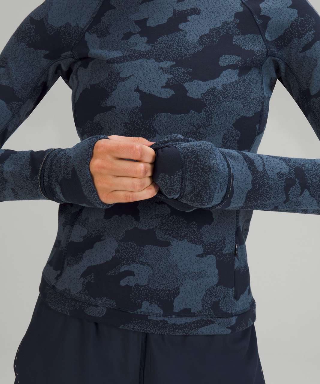 Lululemon Its Rulu Run Long Sleeve Shirt - Heritage Speckle Camo Jacquard True Navy Iron Blue