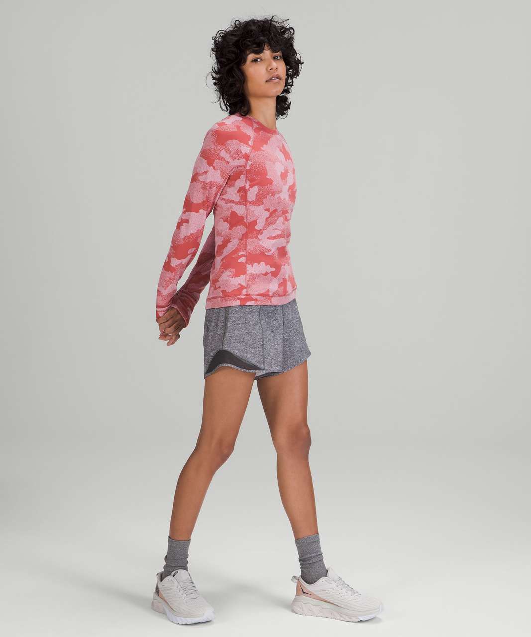 Lululemon Its Rulu Run Long Sleeve Shirt - Heritage Speckle Camo Jacquard  Soft Cranberry Pink Taupe - lulu fanatics